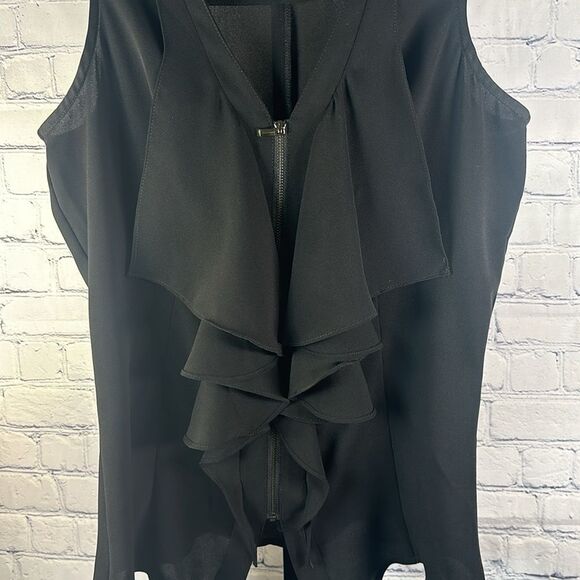 🖤 Vintage Cache Ruffle Front Top – Size Small - Picture 3 of 4